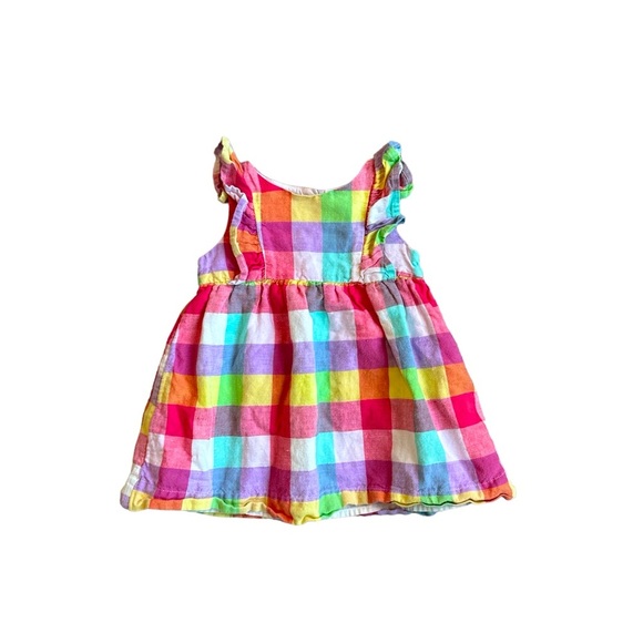 Gap baby girl dress plaid dress bright colors summer dress size 6-12 months - Picture 1 of 6